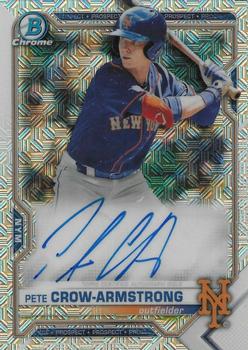 2021 Bowman - Chrome Prospect Autographs Mojo Refractor #BMA-PC Pete Crow-Armstrong Front