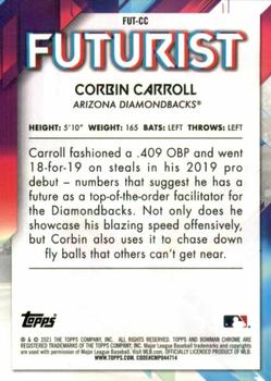 2021 Bowman - Chrome Futurist Mojo Refractor #FUT-CC Corbin Carroll Back