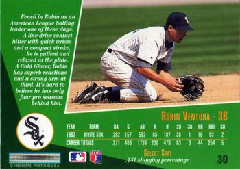 1993 Select #30 Robin Ventura Back