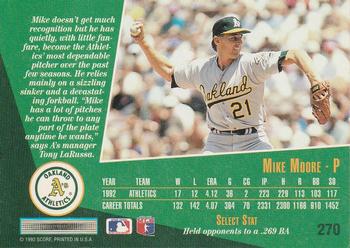 1993 Select #270 Mike Moore Back