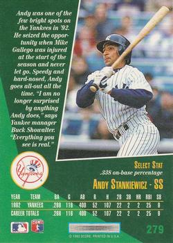 1993 Select #279 Andy Stankiewicz Back