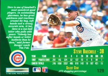 1993 Select #129 Steve Buechele Back