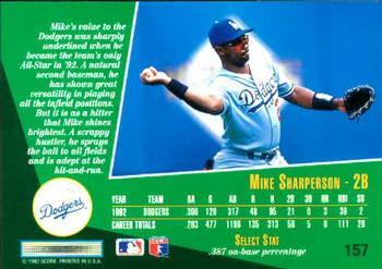 1993 Select #157 Mike Sharperson Back