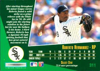 1993 Select #311 Roberto Hernandez Back