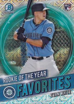 2021 Bowman - Chrome Rookie of the Year Favorites Mojo Refractor #RRY-EW Evan White Front