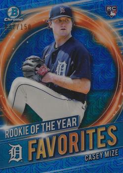 2021 Bowman - Chrome Rookie of the Year Favorites Mojo Refractor Blue #RRY-CM Casey Mize Front