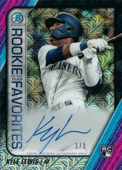2020 Bowman - Chrome Rookie of the Year Favorites Autographs Mojo Refractor Black #ROYFA-KL Kyle Lewis Front