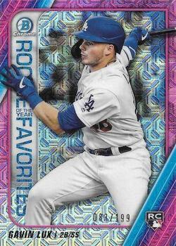 2020 Bowman - Chrome Rookie of the Year Favorites Mojo Pink Refractor #ROYF-GL Gavin Lux Front