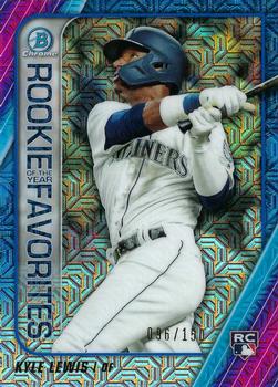 2020 Bowman - Chrome Rookie of the Year Favorites Mojo Blue Refractor #ROYF-KL Kyle Lewis Front