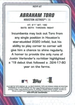 2020 Bowman - Chrome Rookie of the Year Favorites Mojo Green Refractor #ROYF-AT Abraham Toro Back