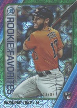 2020 Bowman - Chrome Rookie of the Year Favorites Mojo Green Refractor #ROYF-AT Abraham Toro Front