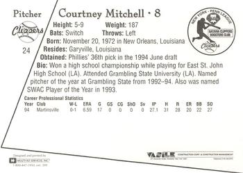 1995 Batavia Clippers #24 Courtney Mitchell Back