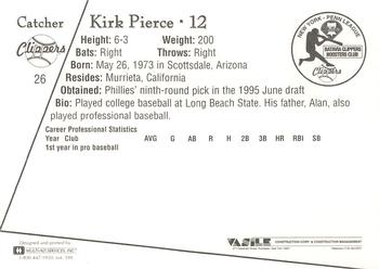 1995 Batavia Clippers #26 Kirk Pierce Back