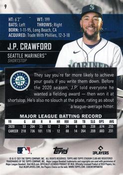 2021 Stadium Club Chrome #9 J.P. Crawford Back