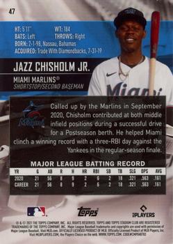2021 Stadium Club Chrome #47 Jazz Chisholm Jr. Back