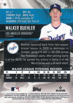 2021 Stadium Club Chrome #80 Walker Buehler Back