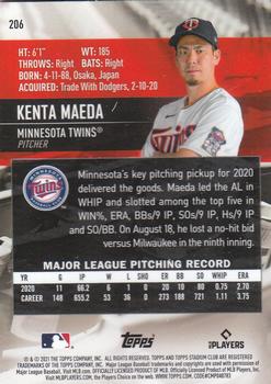 2021 Stadium Club Chrome #206 Kenta Maeda Back
