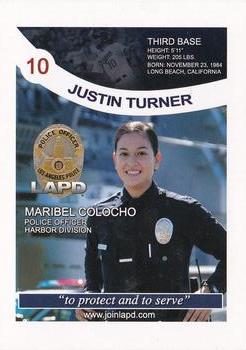 2018 Topps Los Angeles Dodgers Police #10 Justin Turner Back