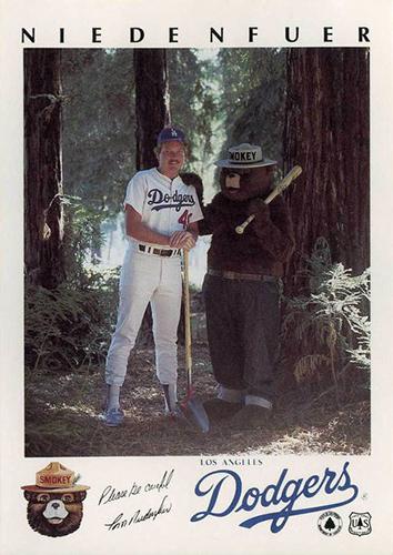 1984 Los Angeles Dodgers Smokey 5x7 #NNO Tom Niedenfuer Front
