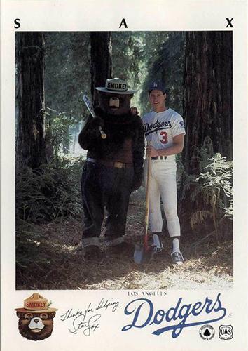 1984 Los Angeles Dodgers Smokey 5x7 #NNO Steve Sax Front