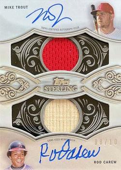 2021 Topps Sterling - Sterling Sets Dual Autograph Relics #SDAR-TCA Rod Carew / Mike Trout Front