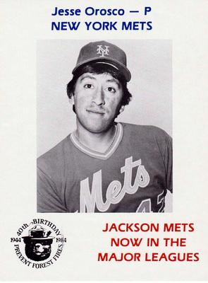1984 Jackson Mets in Majors Smokey #NNO Jesse Orosco Front