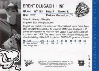 2005 MultiAd Midwest League All-Stars Eastern Division #7 Brent Dlugach Back