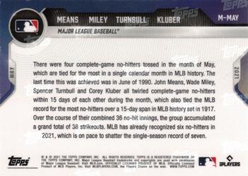 2021 Topps Now - Card of the Month #M-MAY John Means / Wade Miley / Spencer Turnbull / Corey Kluber Back