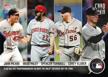 2021 Topps Now - Card of the Month #M-MAY John Means / Wade Miley / Spencer Turnbull / Corey Kluber Front
