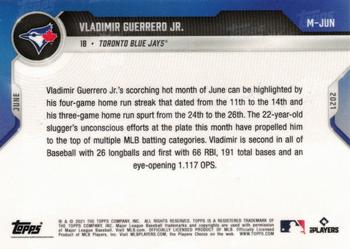 2021 Topps Now - Card of the Month #M-JUN Vladimir Guerrero Jr. Back