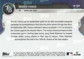 2021 Topps Now - Card of the Month #M-SEP Wander Franco Back