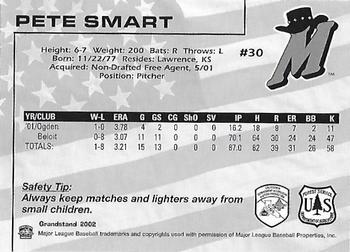 2002 Grandstand High Desert Mavericks Fire Safety Promotion #NNO Pete Smart Back