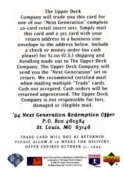 1994 Upper Deck - Next Generation Redemptions #NNO Next Generation Trade Card Back