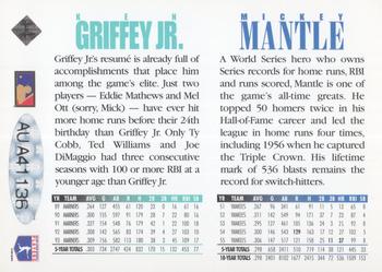 1994 Upper Deck - Mickey Mantle / Ken Griffey Jr. Autographs #NNO Mickey Mantle / Ken Griffey Jr. Back
