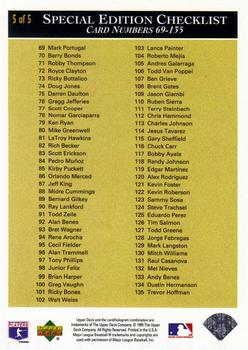 1995 Upper Deck - Checklists Series One #5 Greg Maddux Back