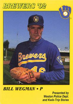 1992 Milwaukee Brewers Police - Weston Police Dept., Kwik-Trip Stores #NNO Bill Wegman Front