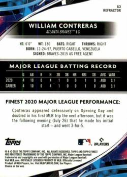 2021 Finest - Refractor #63 William Contreras Back