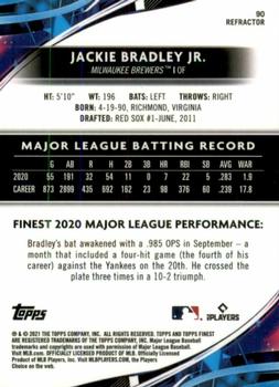 2021 Finest - Refractor #90 Jackie Bradley Jr. Back
