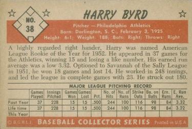 1953 Bowman Color #38 Harry Byrd Back