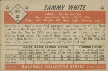 1953 Bowman Color #41 Sammy White Back