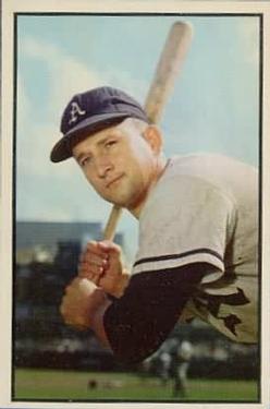 1953 Bowman Color #82 Joe Astroth Front