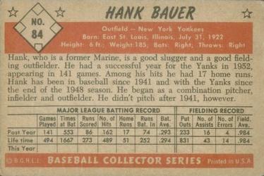 1953 Bowman Color #84 Hank Bauer Back