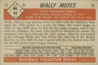 1953 Bowman Color #95 Wally Moses Back