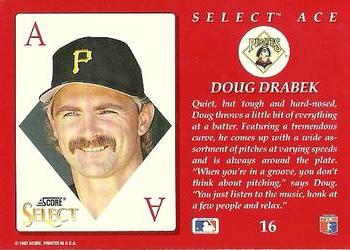 1993 Select - Aces #16 Doug Drabek Back