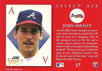 1993 Select - Aces #17 John Smoltz Back