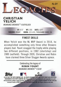 2021 Finest - Finest Legacies #FL-CY Christian Yelich / Robin Yount Back