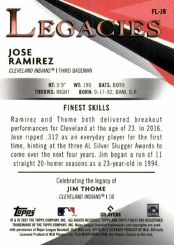 2021 Finest - Finest Legacies #FL-JR Jose Ramirez / Jim Thome Back