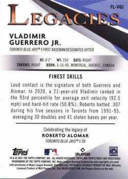 2021 Finest - Finest Legacies #FL-VGJ Vladimir Guerrero Jr. / Roberto Alomar Back