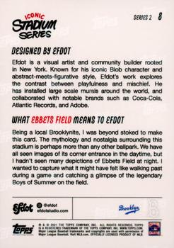 2021 Topps x Efdot Iconic Stadium Series Series 2 #8 Ebbets Field Back