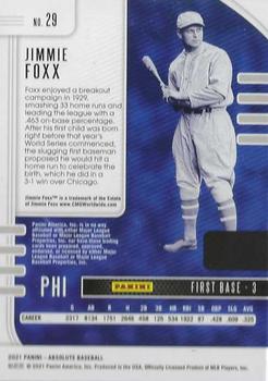 2021 Panini Absolute - Spectrum Red #29 Jimmie Foxx Back